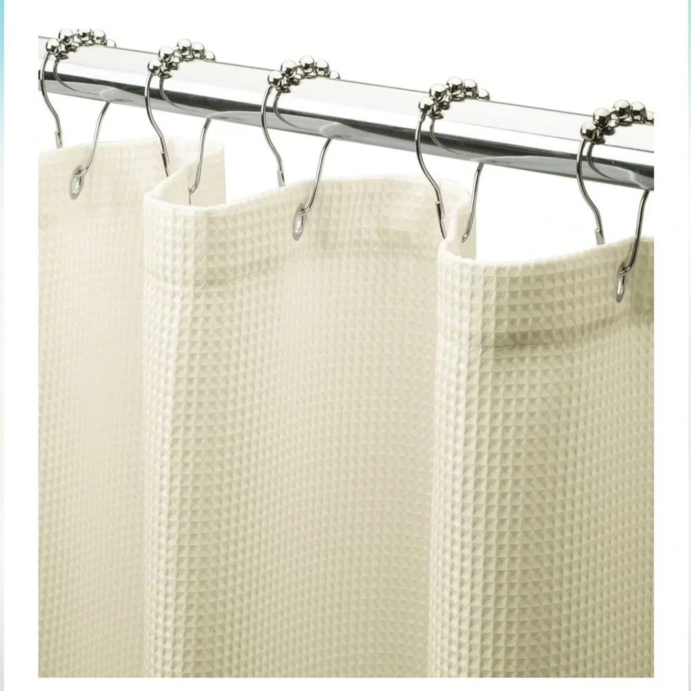 Cream shower curtain